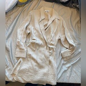 &other stories asymmetrical dress beige size 6 new